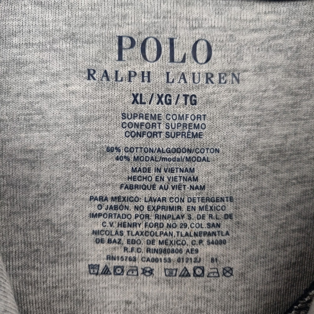 Polo Ralph Lauren Lightweight Hoodie Mens XL Blue Long Sleeve Pony Logo - Picture 6 of 13